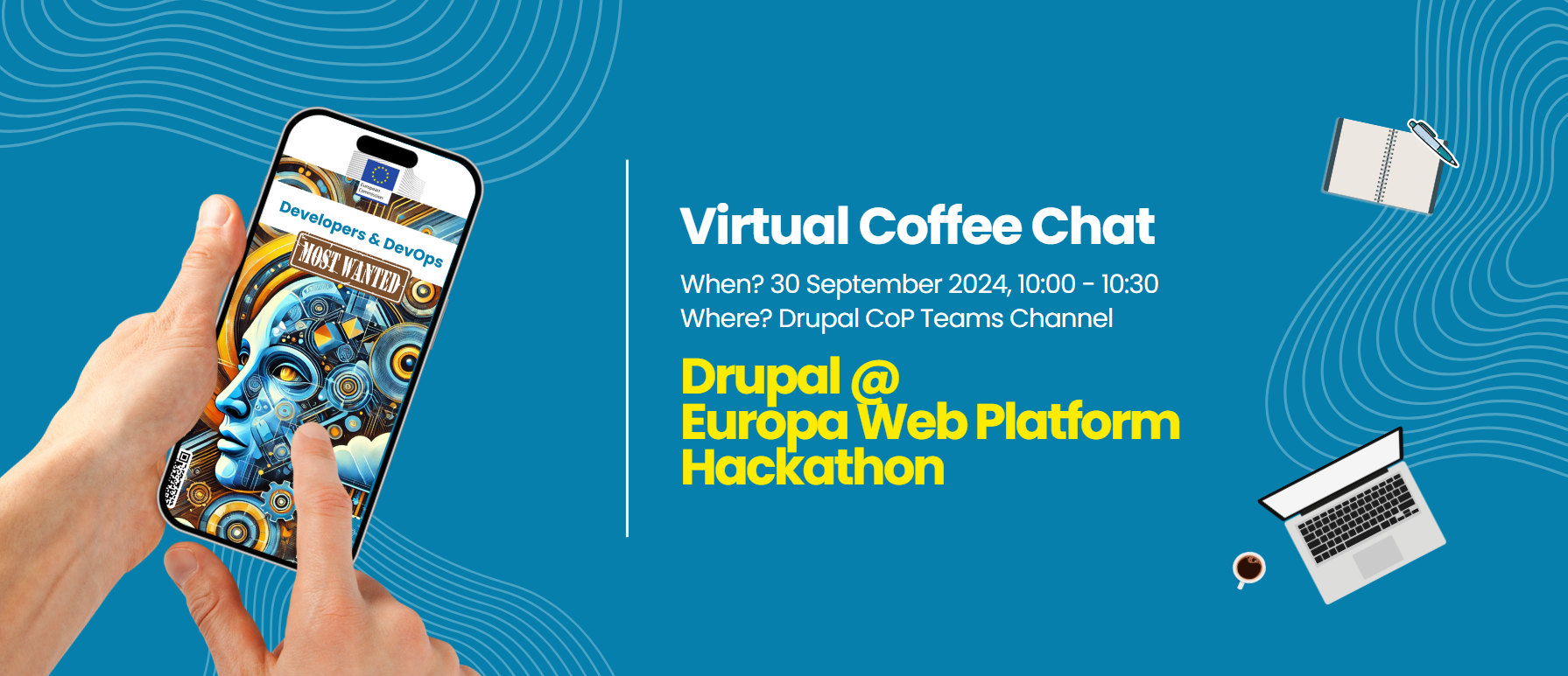 Virtual Coffee Chat Banner for Communication
