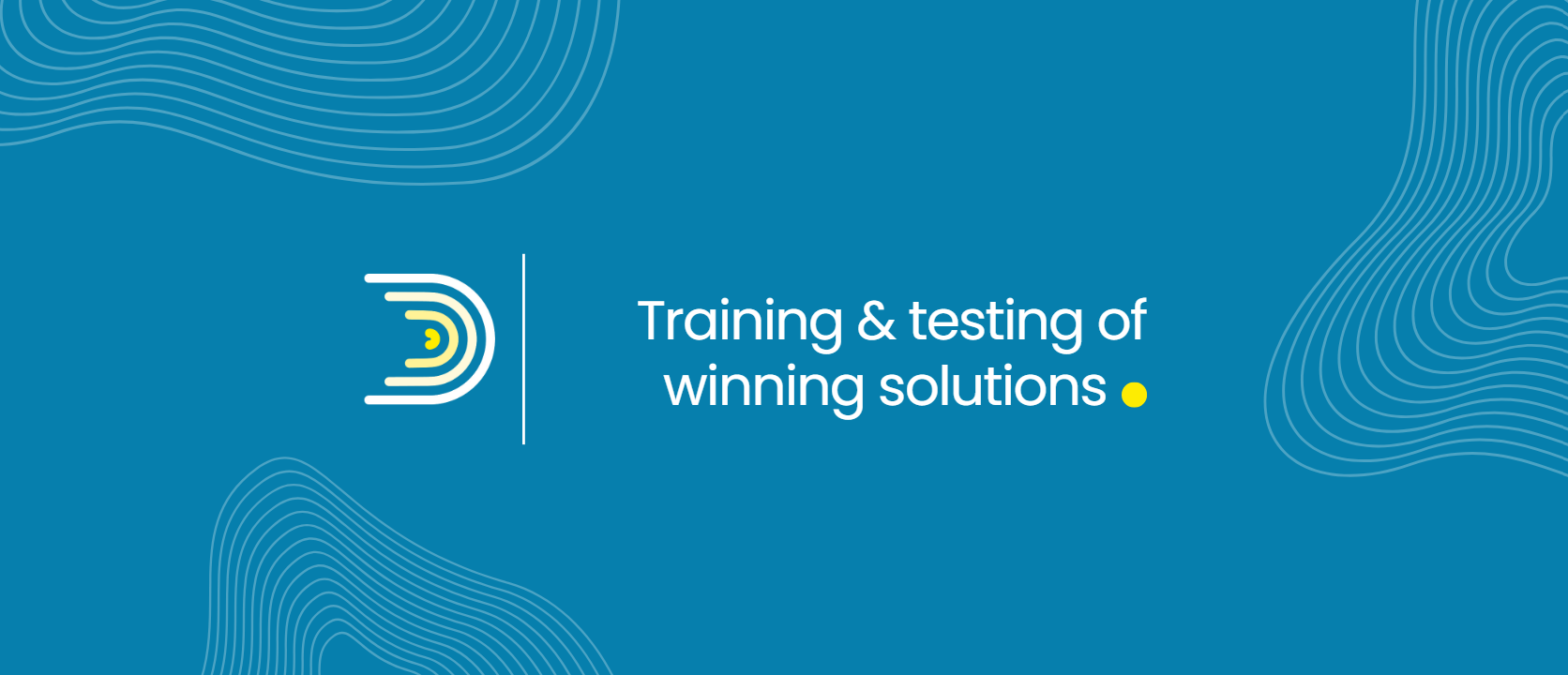 Blue banner of the Drupal CoP written Training & testing winning solutions